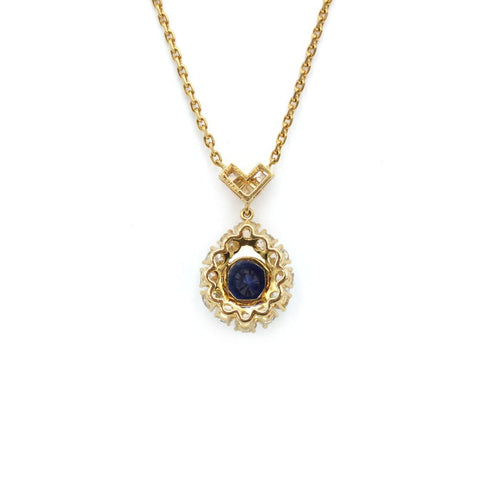 Mauboussin - Collier pendentif en or jaune, diamants et saphir 58 Facettes 260195R