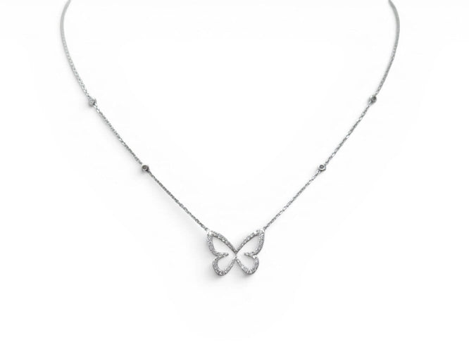 Messika Butterfly PM - Collier en or blanc et diamants 0,58 ct 58 Facettes 276120