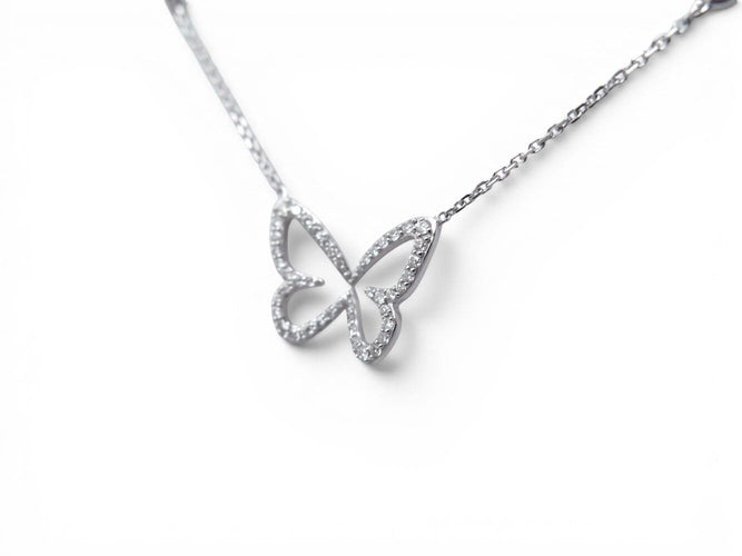 Messika Butterfly PM - Collier en or blanc et diamants 0,58 ct 58 Facettes 276120