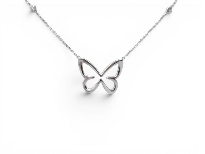 Messika Butterfly PM - Collier en or blanc et diamants 0,58 ct 58 Facettes 276120