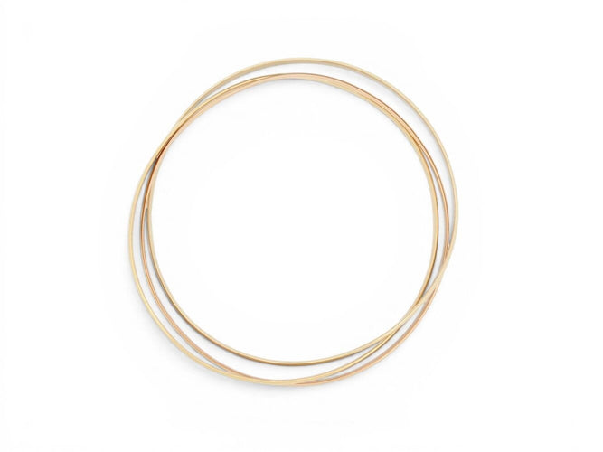 Bracelet jonc 3 anneaux en ors blanc, jaune et rose 18k 58 Facettes 276091