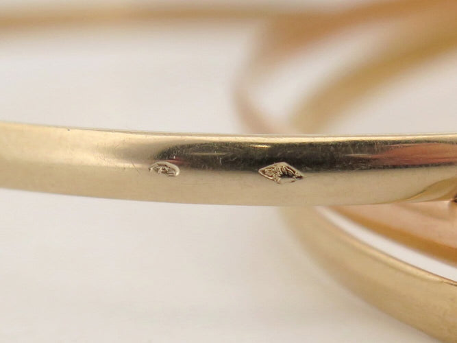 Bracelet jonc 3 anneaux en ors blanc, jaune et rose 18k 58 Facettes 276091