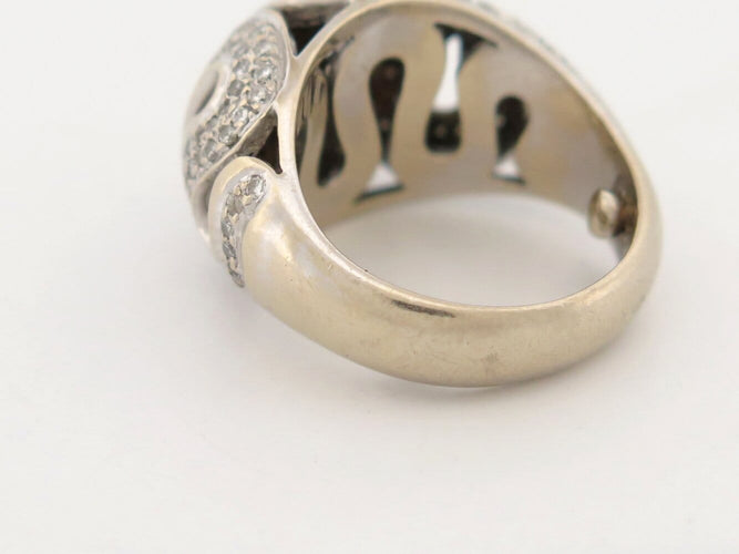 48 Bague dôme serpent en or blanc 18k et 130 diamants 58 Facettes 276024