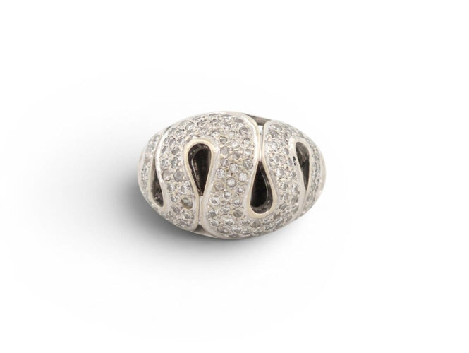 48 Bague dôme serpent en or blanc 18k et 130 diamants 58 Facettes 276024