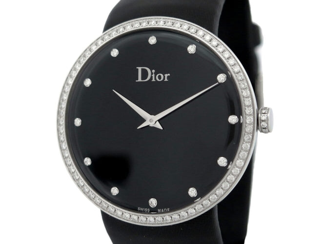 Dior La D de Dior - Montre 38 mm en acier et diamants 58 Facettes 276018