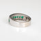 Bague 54 Bague bandeau diamants et émeraudes en or blanc 18 carats 58 Facettes G14005