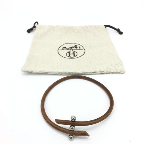 Collier Hermès Tournis - Collier choker en cuir marron 58 Facettes hwcb0yel76