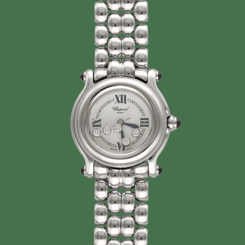 Chopard Happy Sport - Montre dame en acier et diamants 58 Facettes FB11446