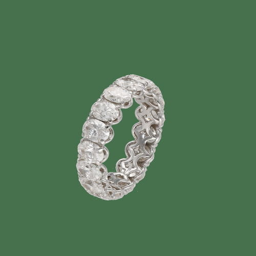 53 Alliance - Bague en or gris 18k et diamants ovales 58 Facettes FB11558
