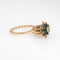 Bague 51 Bague tulipe vintage en or jaune 14 carats, diamant et émeraudes 58 Facettes G14019
