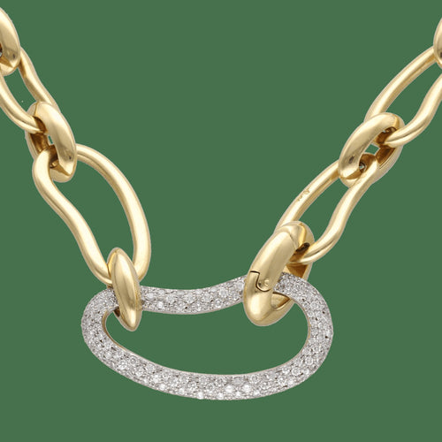 Pomellato Paisley - Collier en or jaune, or gris et diamants 58 Facettes FB11636