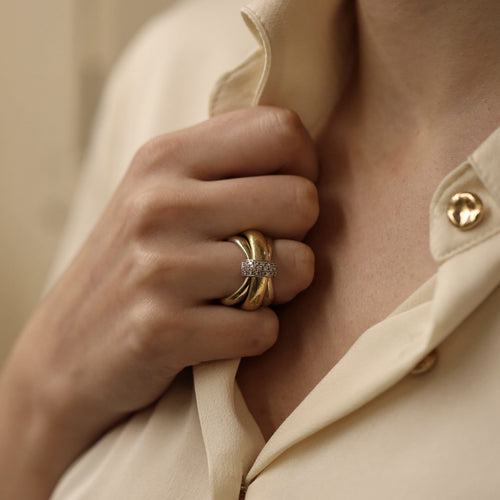 53 Pomellato - Bague en or 18k deux tons et diamants 58 Facettes FB11641