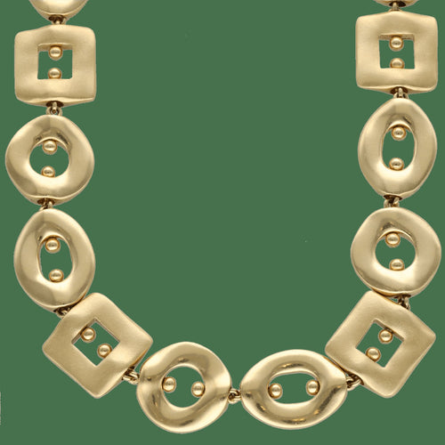Pomellato Maillon Géométrique - Collier en or jaune et diamants 58 Facettes FB11635
