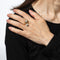 Bague 57 Bague bypass double orbe en or jaune 18 carats et diamants 58 Facettes G14009
