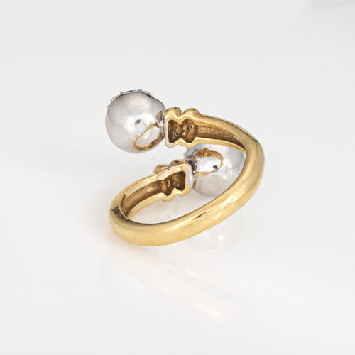 Bague 57 Bague bypass double orbe en or jaune 18 carats et diamants 58 Facettes G14009