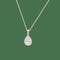 Chaîne pendentif en or gris 18k, diamant poire et diamants 58 Facettes FB11556-FB11666
