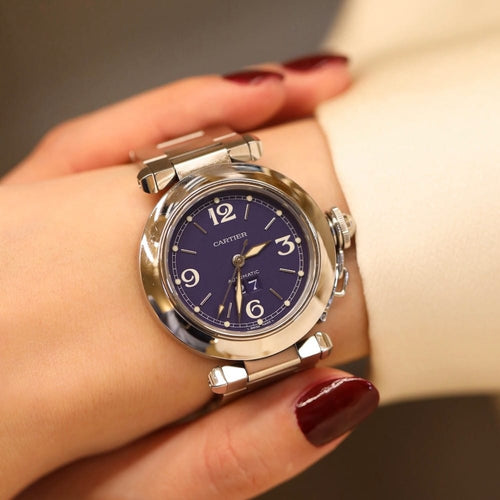 Cartier Pasha - Montre 35 mm en acier, cadran bleu 58 Facettes FB11708
