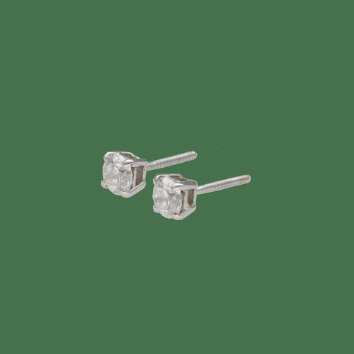 Puces d'oreilles en or gris 18k et diamants 58 Facettes FB11783