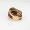Bague 49 Bague boucle de ceinture vintage en or jaune 14k et émail rouge 58 Facettes G14041