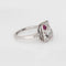 Bague 55 Art déco - Bague carrée en platine 900, diamants et rubis, années 1920 58 Facettes G14072