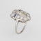 Bague 51 Art déco - Bague bouclier en platine 900, diamants et saphirs 58 Facettes G14026