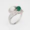 Bague 62 Bague Art déco vintage en platine 900, émeraude, pierre de lune et diamants 58 Facettes G14027