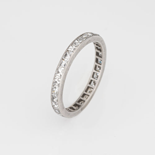 Bague 48 Bague alliance éternité ancienne française en platine 900 et diamants 58 Facettes G14048