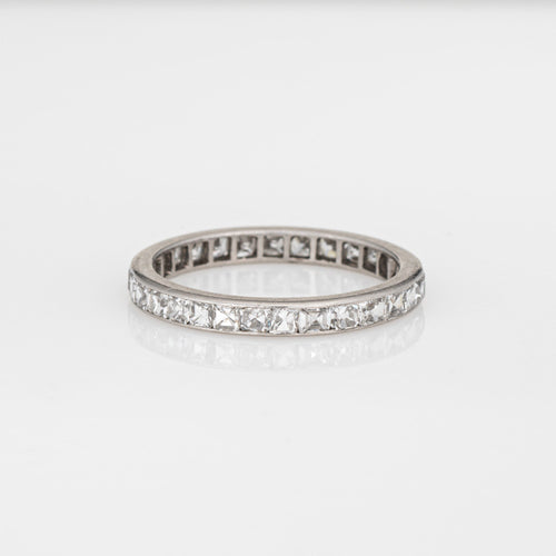 Bague 48 Bague alliance éternité ancienne française en platine 900 et diamants 58 Facettes G14048