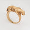 Bague 59 Bague panthère vintage en or jaune 14k, pierres rouges 58 Facettes G14085