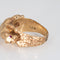 Bague 59 Bague panthère vintage en or jaune 14k, pierres rouges 58 Facettes G14085