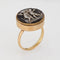 Bague 57 Bague micro-mosaïque victorienne aux chérubins en or jaune 14k 58 Facettes G13903