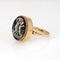 Bague 57 Bague micro-mosaïque victorienne aux chérubins en or jaune 14k 58 Facettes G13903