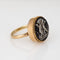 Bague 57 Bague micro-mosaïque victorienne aux chérubins en or jaune 14k 58 Facettes G13903