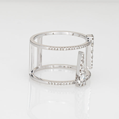 Bague 51 Bague icicle - Bague en or blanc 18 carats et diamants 58 Facettes G13620