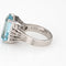Bague 52 Bague cocktail aigue-marine 7,28 ct et diamants en platine 900 58 Facettes G14156
