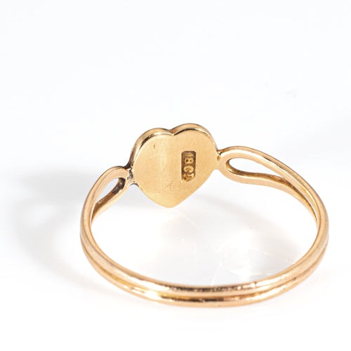 Bague Bague cœur victorienne ancienne en or jaune 18 ct et perles 58 Facettes G14131
