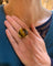 Bague 53 C. Escher - Bague cocktail cabochon œil de tigre en or jaune et diamants 58 Facettes B384