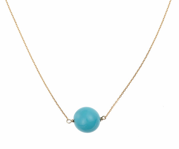 Collier Collier turquoise 14 mm en or jaune 18 carats 58 Facettes C117