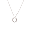 Collier Collier double cercle pavé de diamants en or gris 18 carats 58 Facettes C83