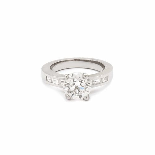 Bague 50 Solitaire - Bague diamant en or gris 18 carats 58 Facettes BD178