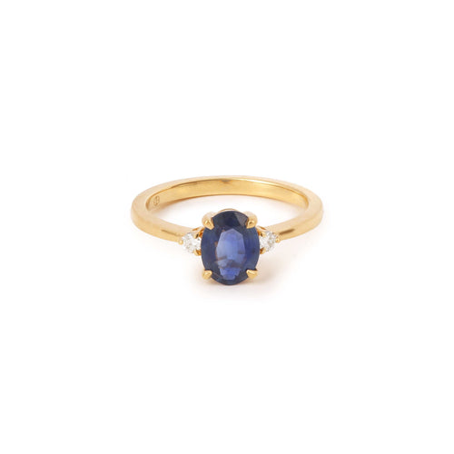 Bague 54 Bague saphir et diamants en or jaune 18 carats 58 Facettes BSA97