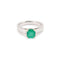 Bague 53 Bague - Émeraude de Colombie 1,35 carat diamants en or gris 18 carats 58 Facettes BEM44