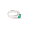Bague 53 Bague - Émeraude de Colombie 1,35 carat diamants en or gris 18 carats 58 Facettes BEM44
