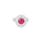 Bague 57 Bague marguerite en platine et or gris avec rubis birman et diamants 58 Facettes BRU55