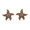 Boucles d'oreilles Boucles d'oreilles étoiles de mer en or jaune 18 carats, tourmalines et diamants 58 Facettes BO241