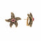 Boucles d'oreilles Boucles d'oreilles vintage étoiles de mer en or jaune 18 carats, tourmalines et diamants 58 Facettes BO241
