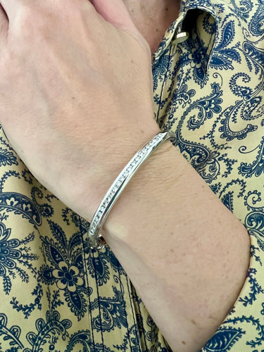 Bracelet Bracelet jonc - 23 diamants en or gris 18 carats 58 Facettes BRA108