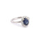 Bague 53 Bague pompadour saphir 1,50 ct et diamants en or gris 18 carats 58 Facettes BSA105