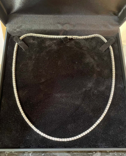 Collier Collier rivière diamants en or gris 18 carats 58 Facettes C142