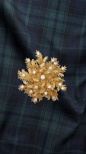 Broche Broche Chardon - Broche en or jaune 18 carats diamants 58 Facettes BRO71